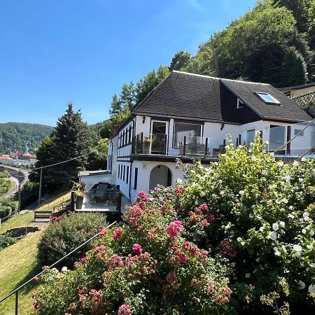 Saechsische-Schweiz-Ferienhaus-Wohnung-2-Mit-Hervorragendem-Panoramablick-Ueber-Das-Elbtal Königstein an der Elbe Eksteriør billede