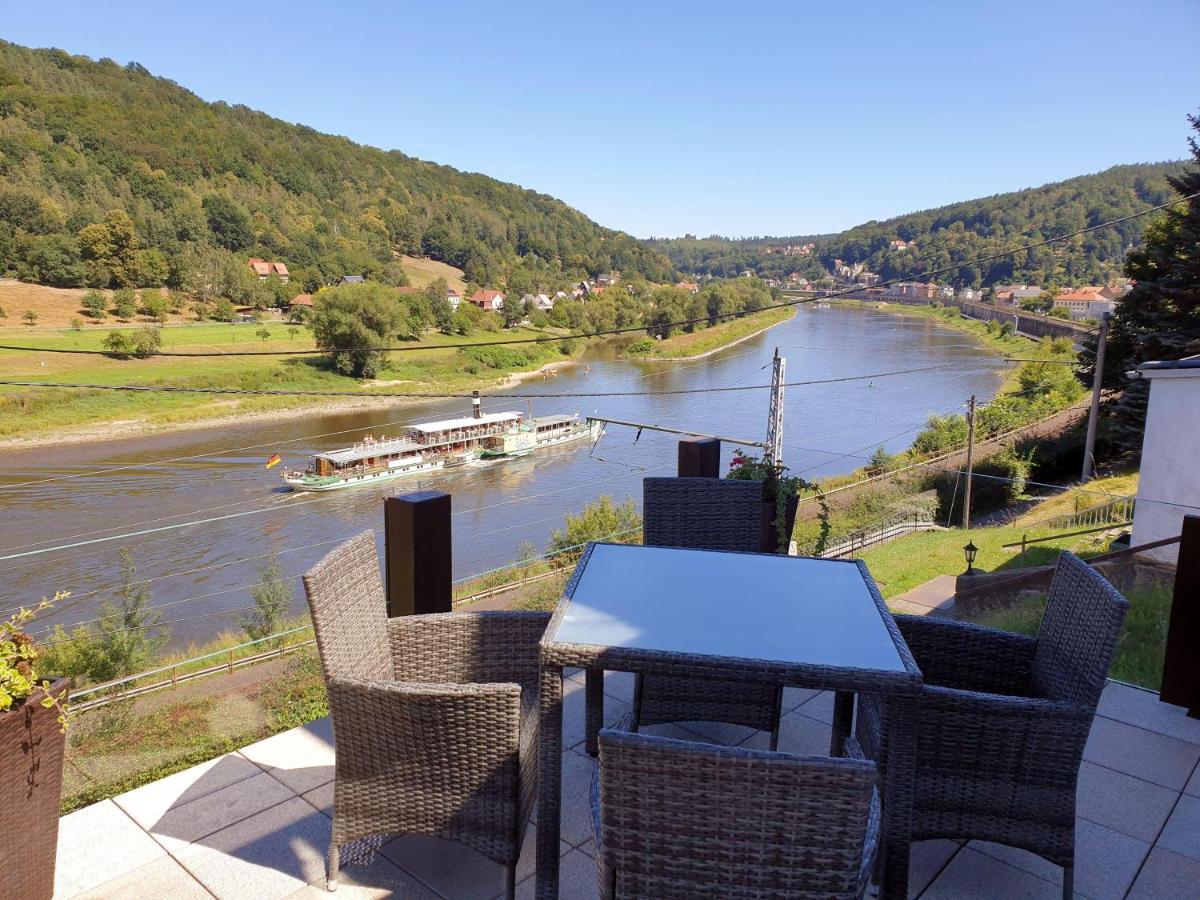 Saechsische-Schweiz-Ferienhaus-Wohnung-2-Mit-Hervorragendem-Panoramablick-Ueber-Das-Elbtal Königstein an der Elbe Eksteriør billede